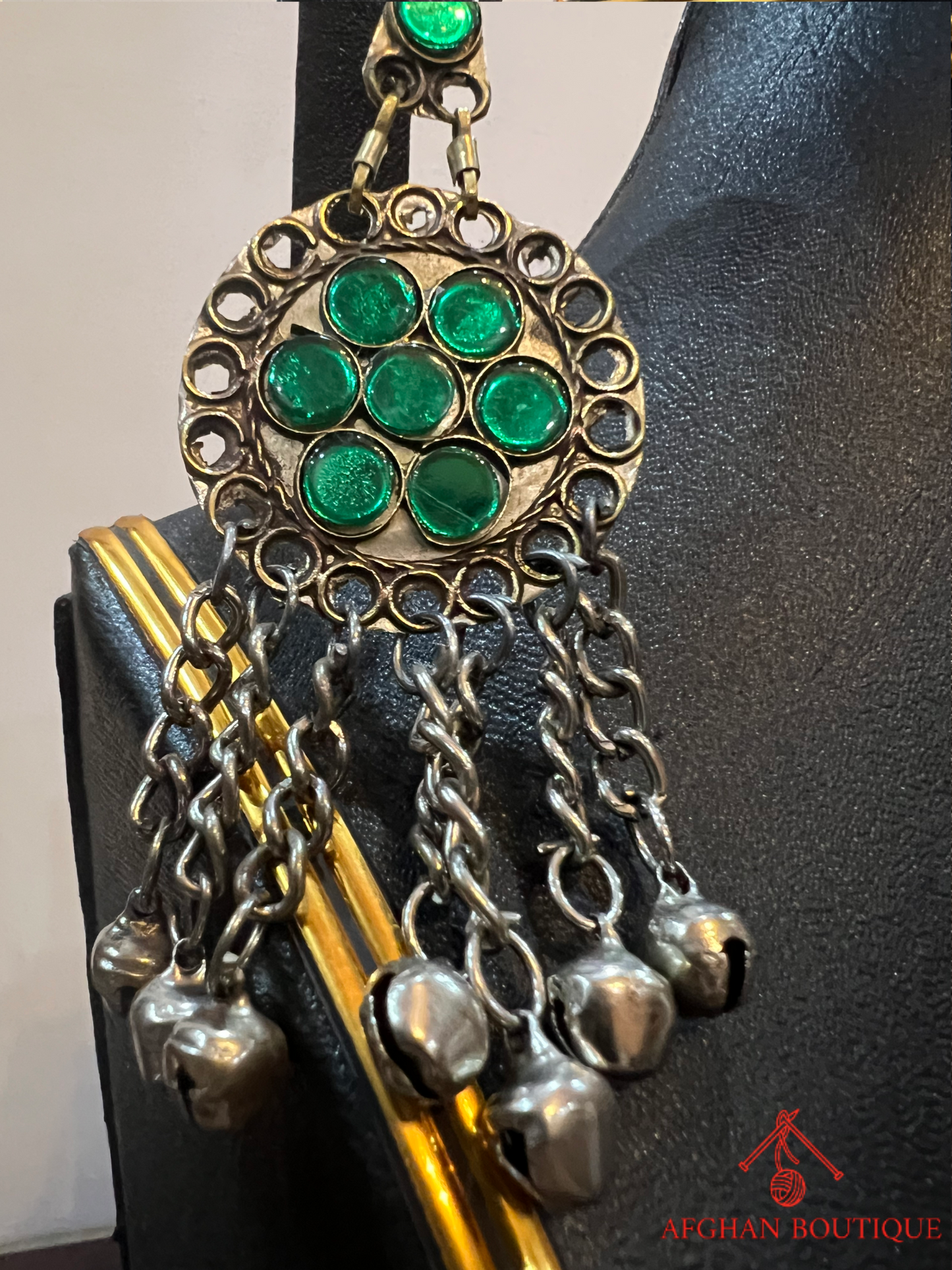 Emerald Green Afghan Kuchi Statement Necklace Tribal Jewelry Set